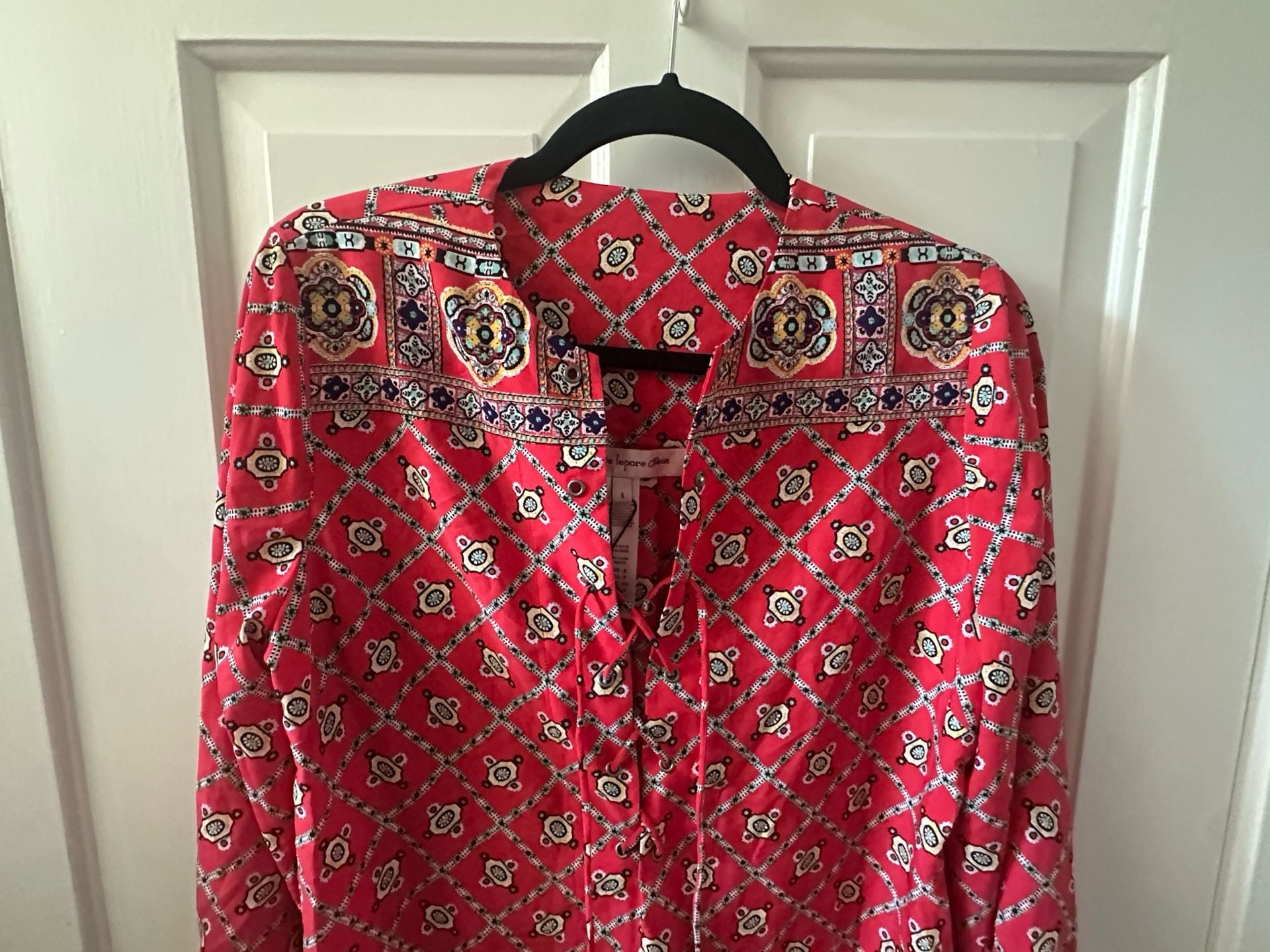 Nanette Lepore Red Batik Swim Cover Up 5