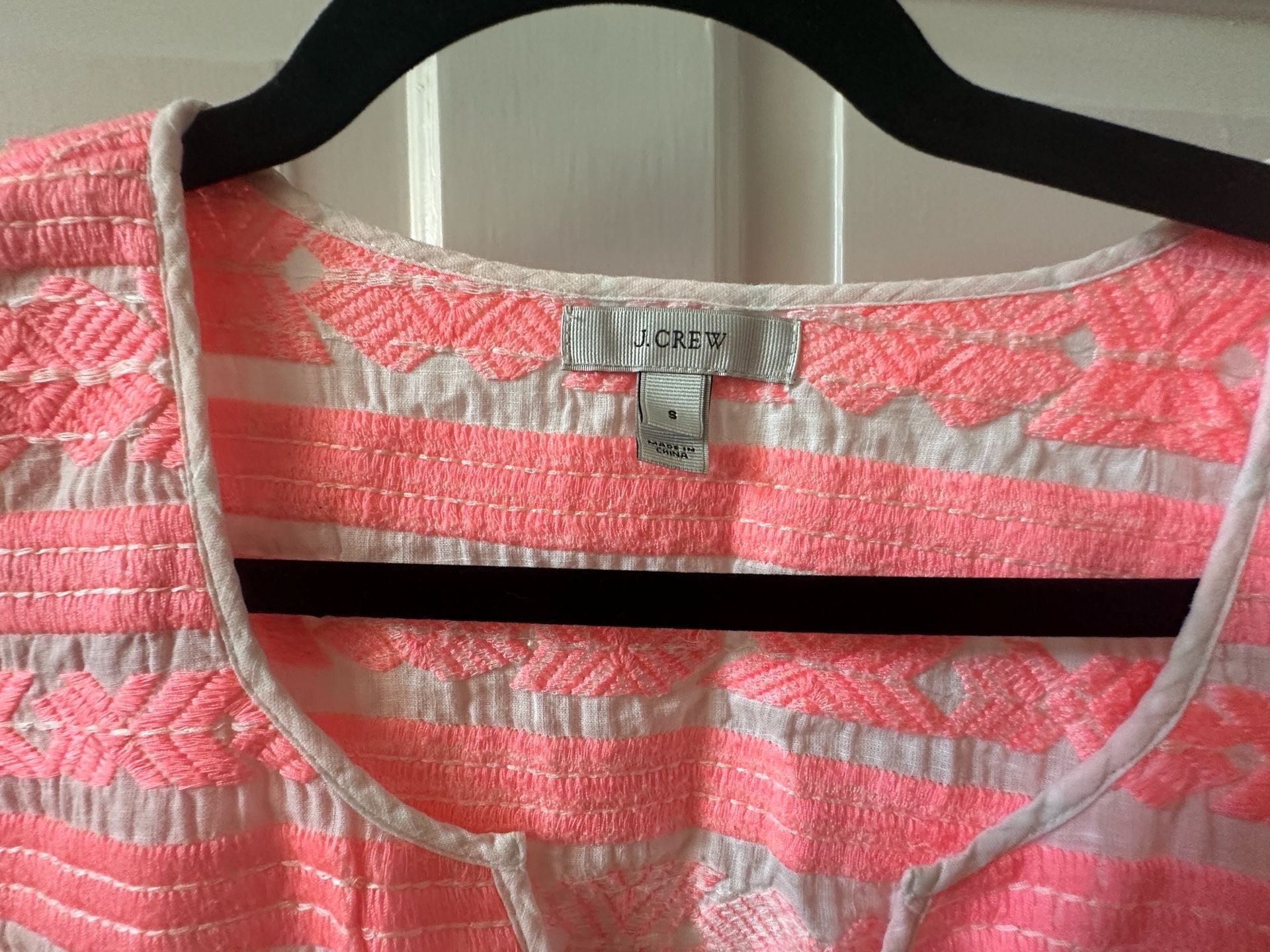 J. Crew Embroidered Pink Boho Tunic Swim Cover Up 5