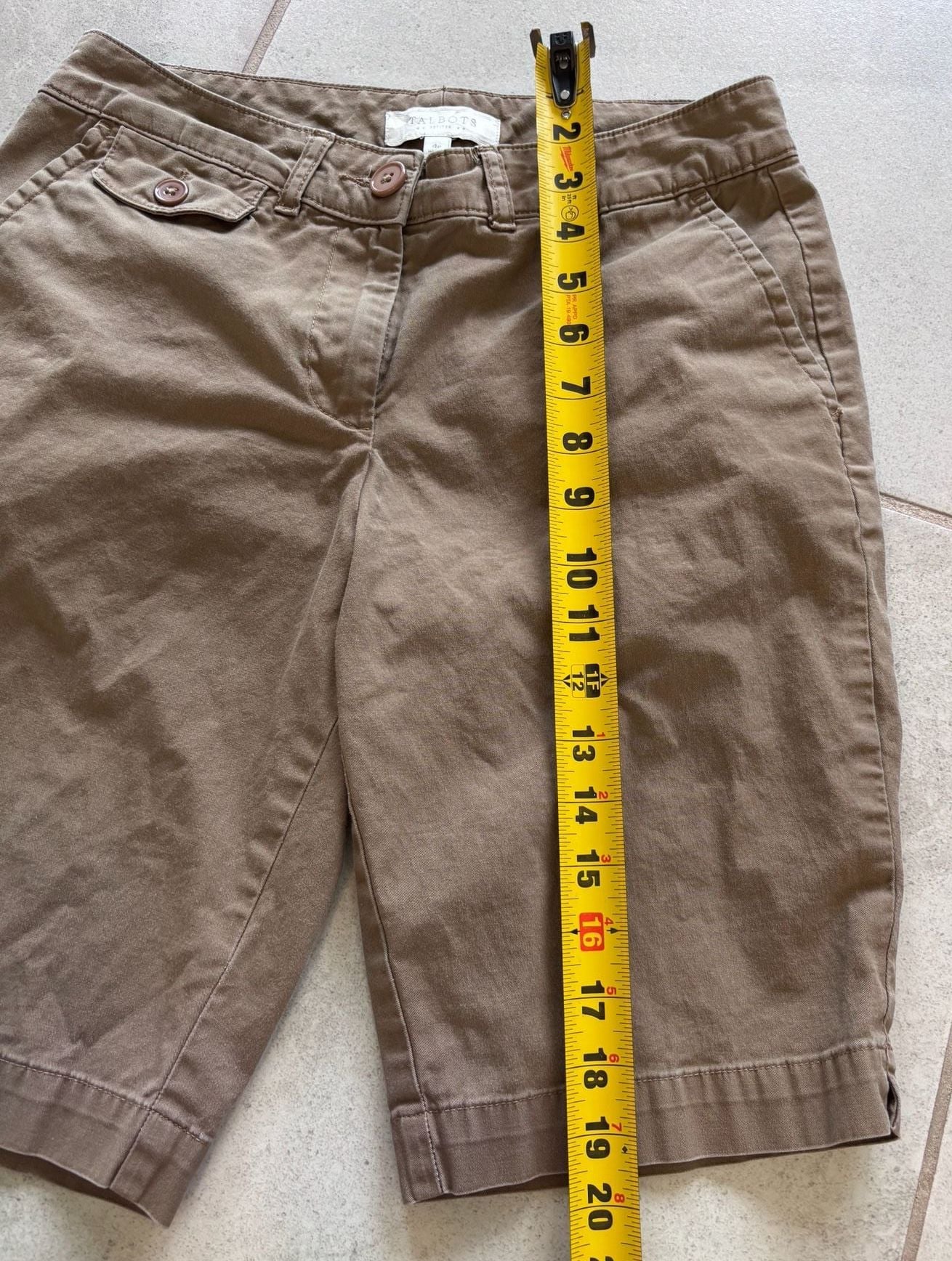 Talbots Petites Brown Chino Bermuda Shorts Size 4P 3