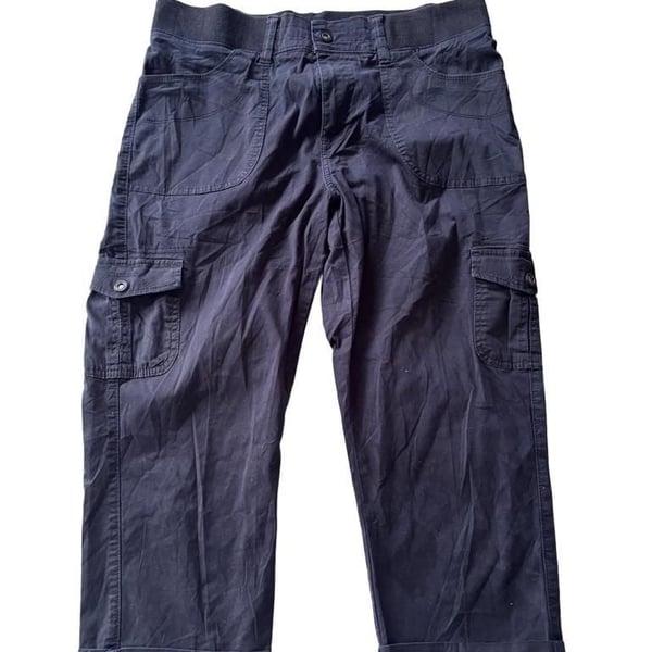 Lee Relaxed Fit Mid Rise Black Cargo Pants