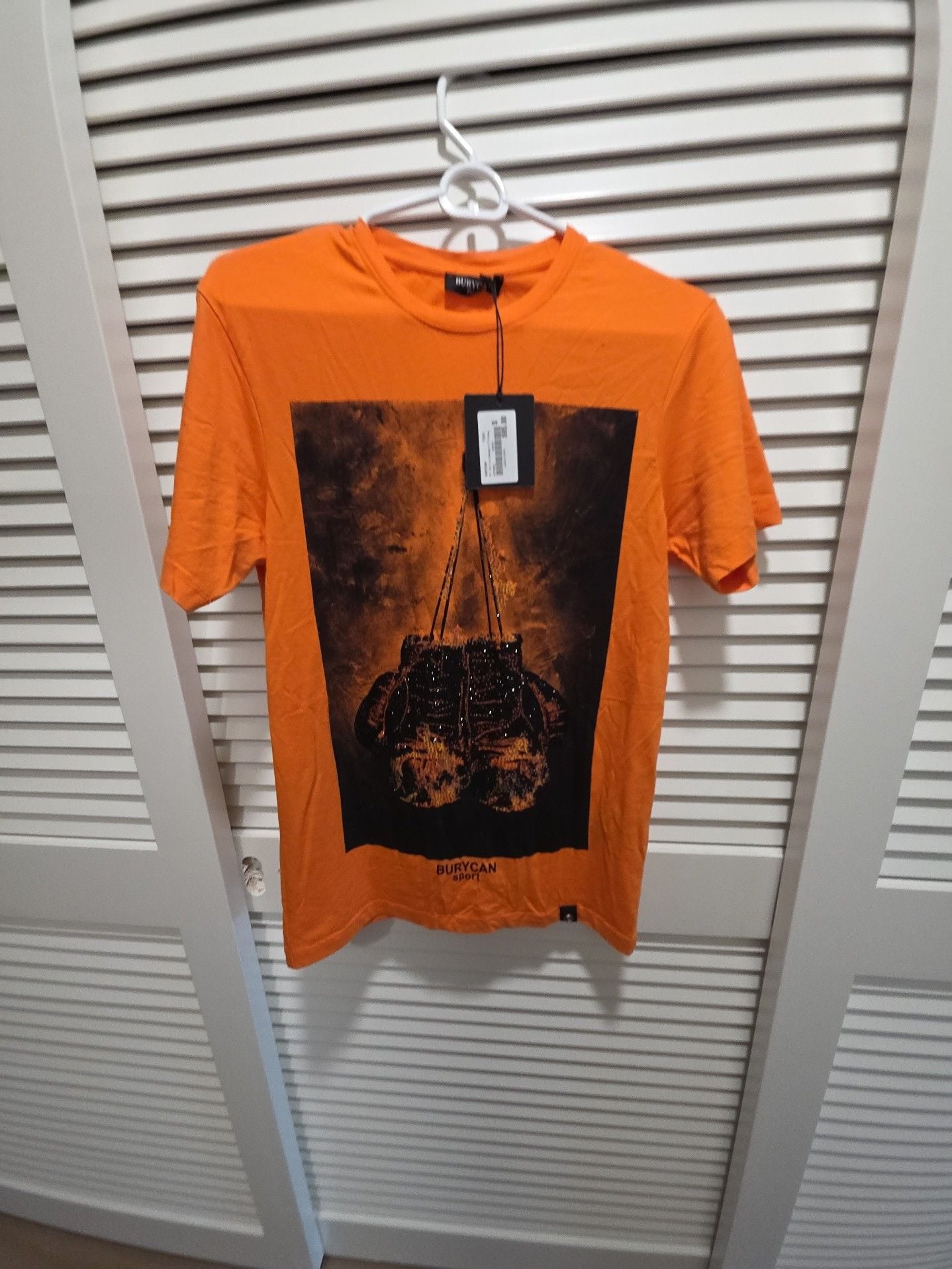 Burycan Sport Orange Graphic Print Boxing Gloves T-Shirt with Tags 2