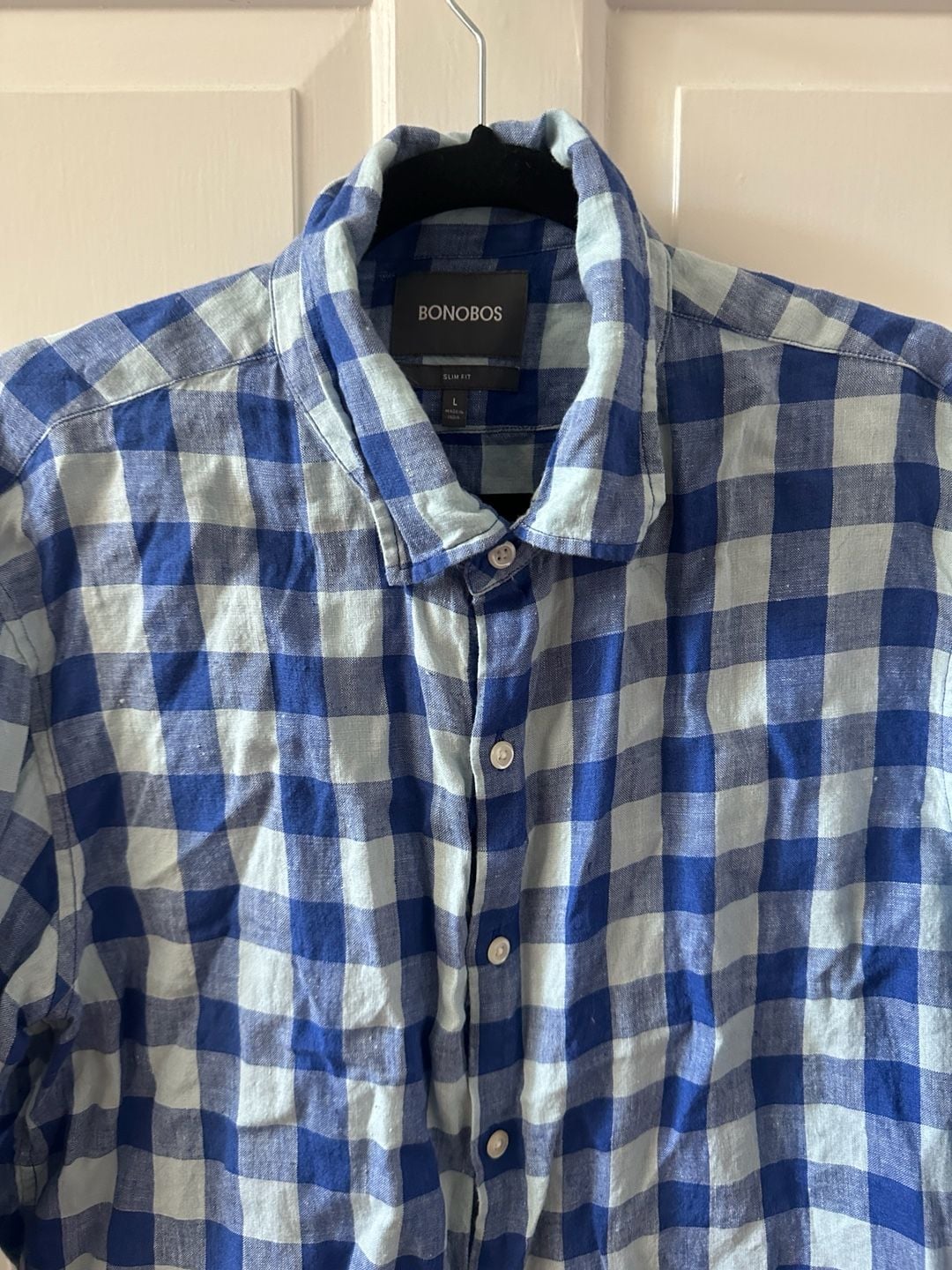 Bonobos Mens Medium Long Sleeve Navy and Light Blue Button Down Shirt 3