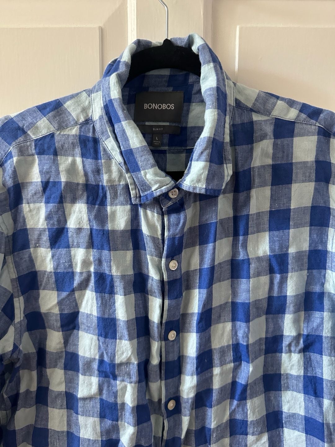 Bonobos Mens Medium Long Sleeve Navy and Light Blue Button Down Shirt 4