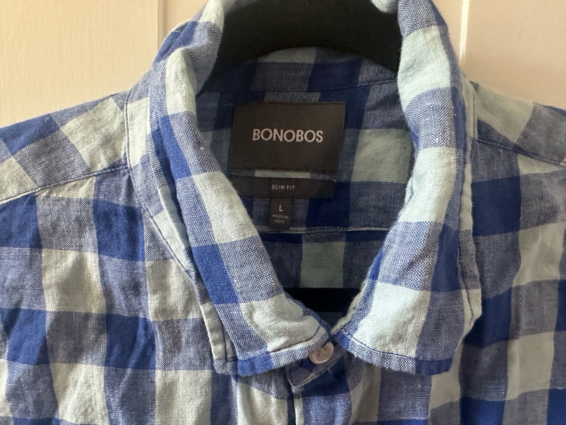 Bonobos Mens Medium Long Sleeve Navy and Light Blue Button Down Shirt 6