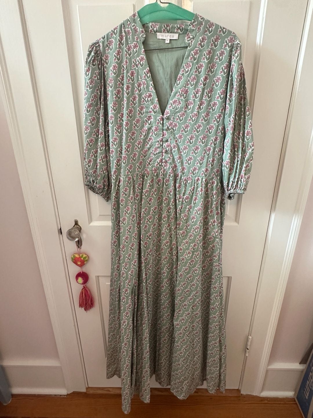 Marea Mint Green Block Print House Dress 2