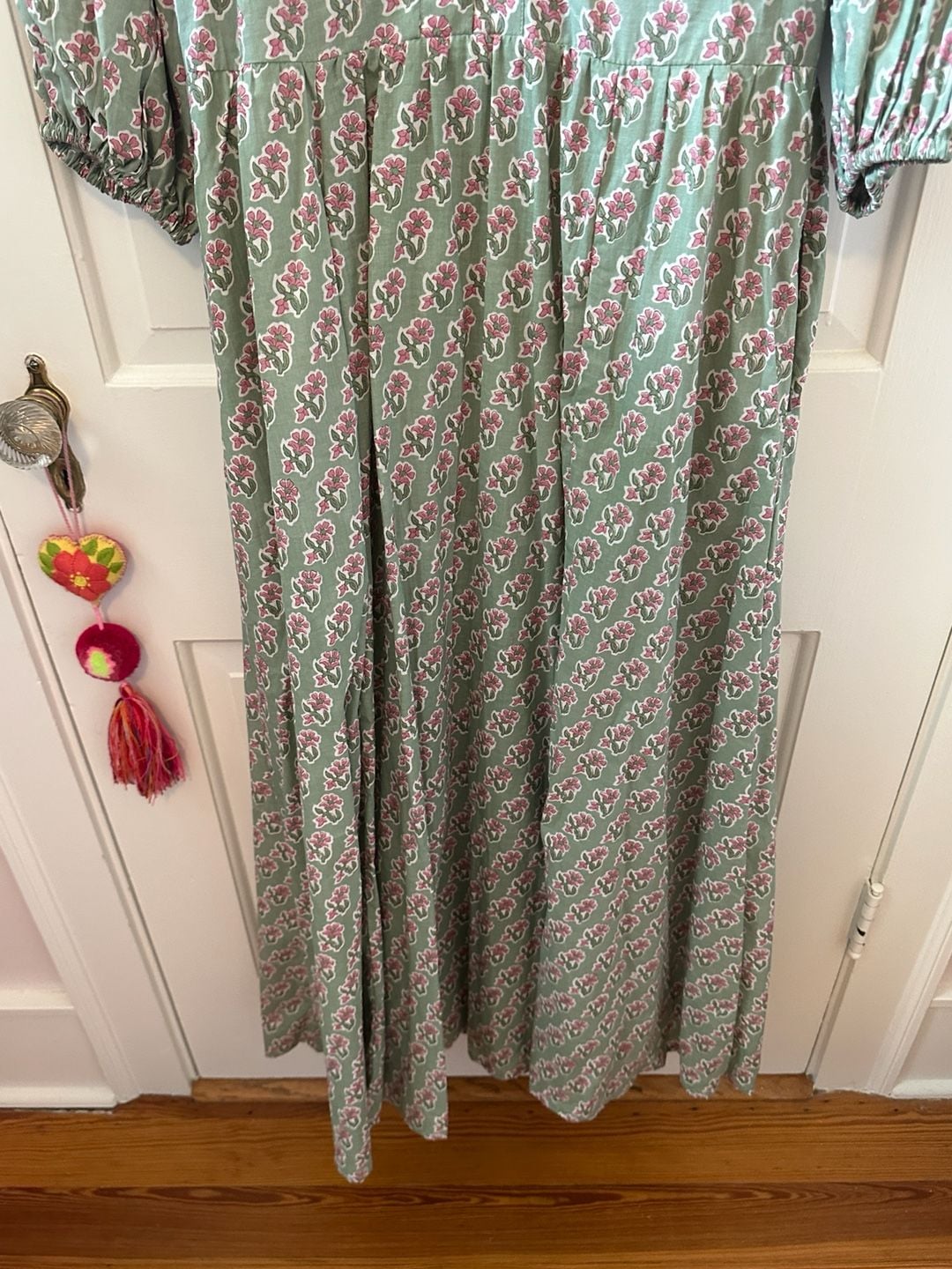 Marea Mint Green Block Print House Dress 4