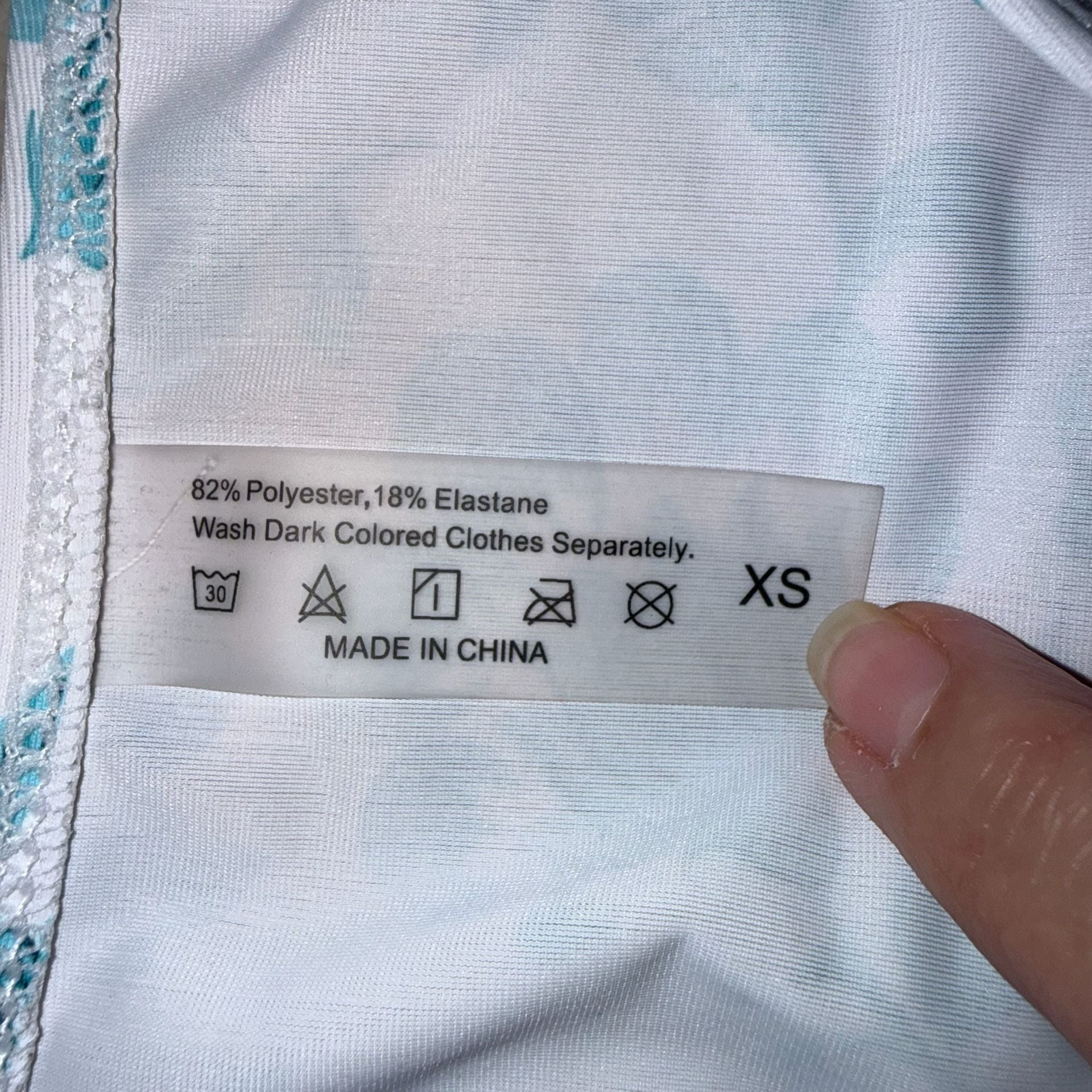 Floral Print Halter Neck Triangle Bikini Set Blue White XS 5