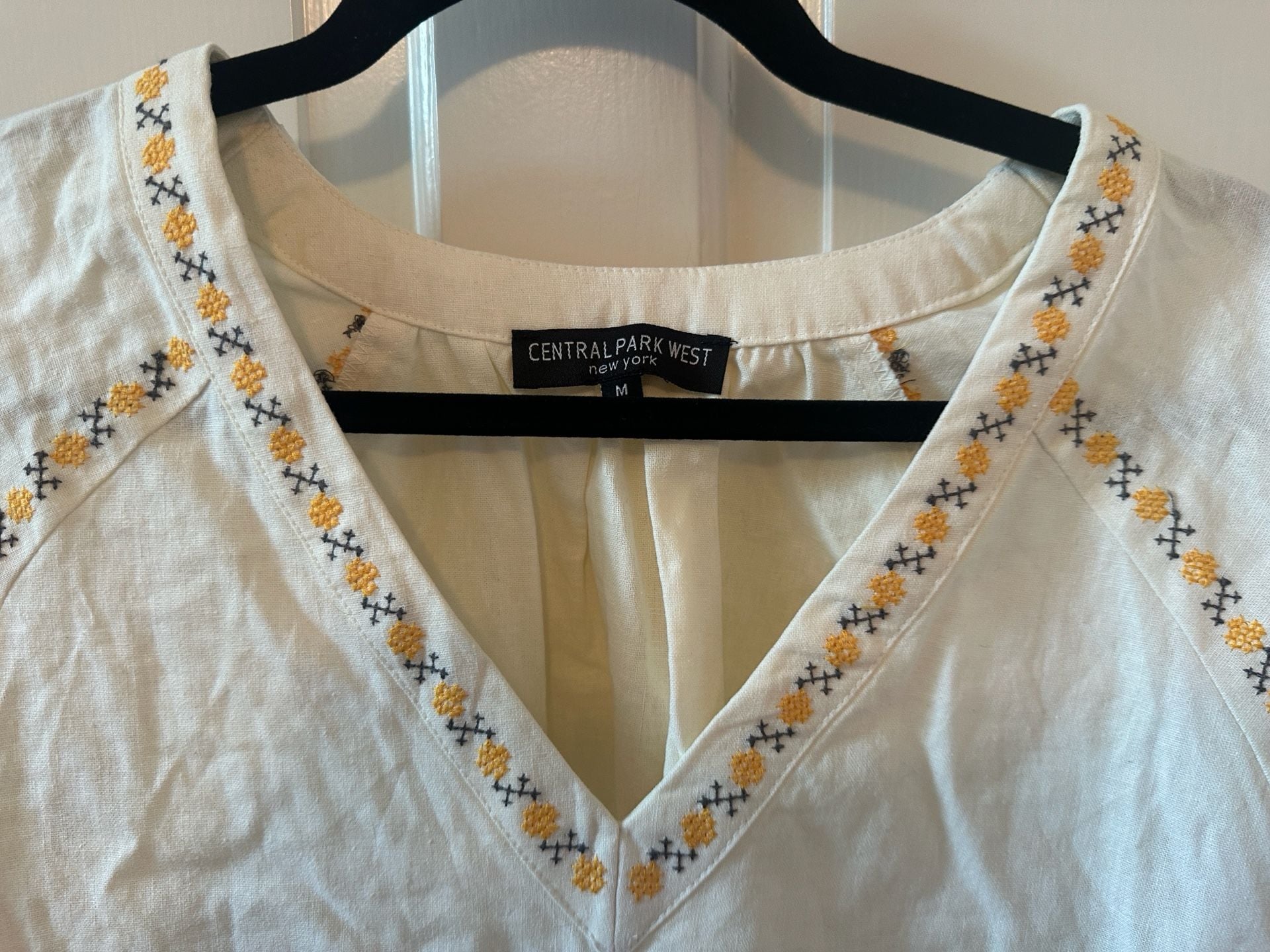 Anthropologie Yellow Embroidered Boho Blouse 7