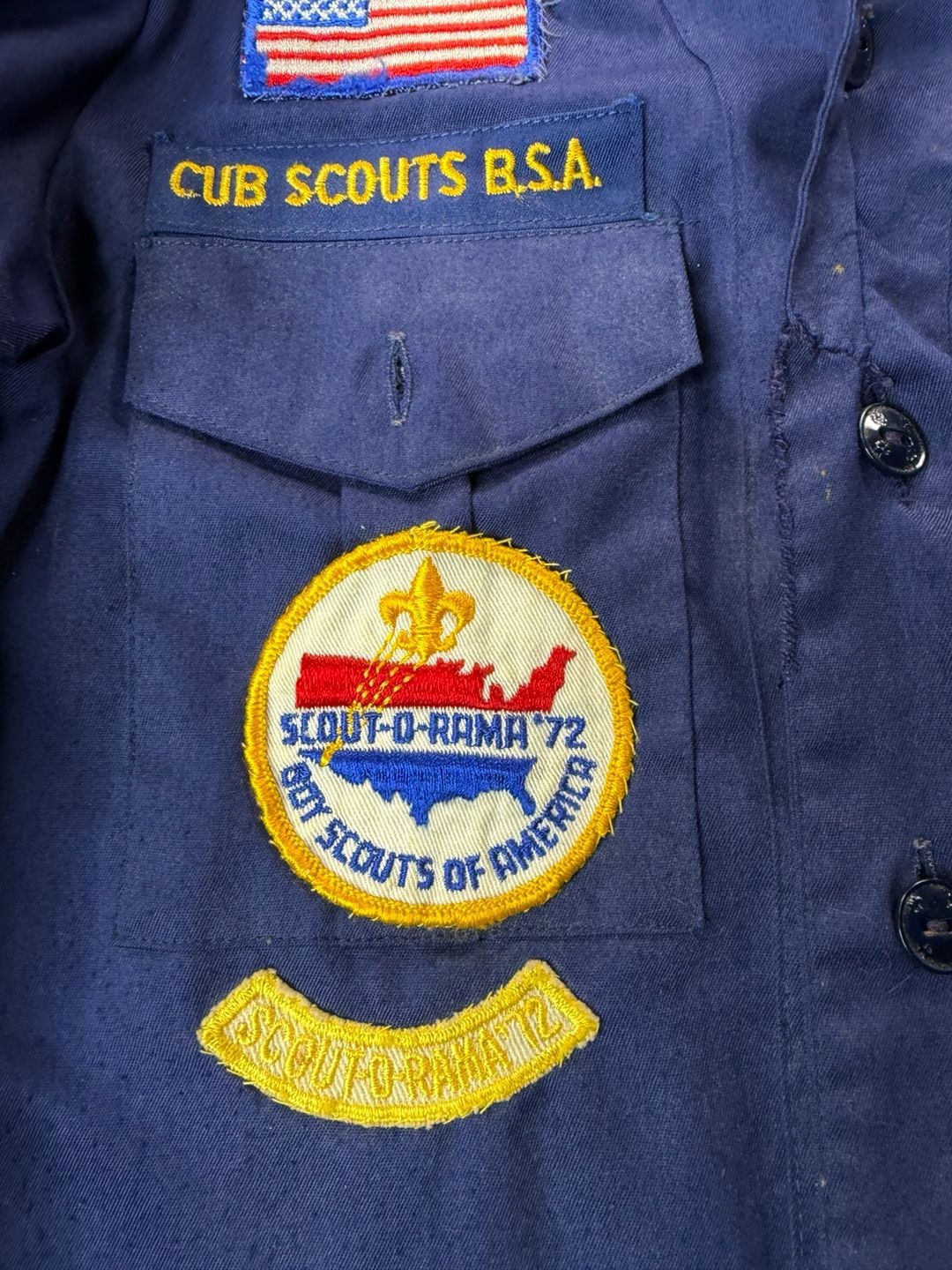Vintage 70’s Boy Scouts of America Cub Scout Uniform Set Shirt Pants 12 Patches 5