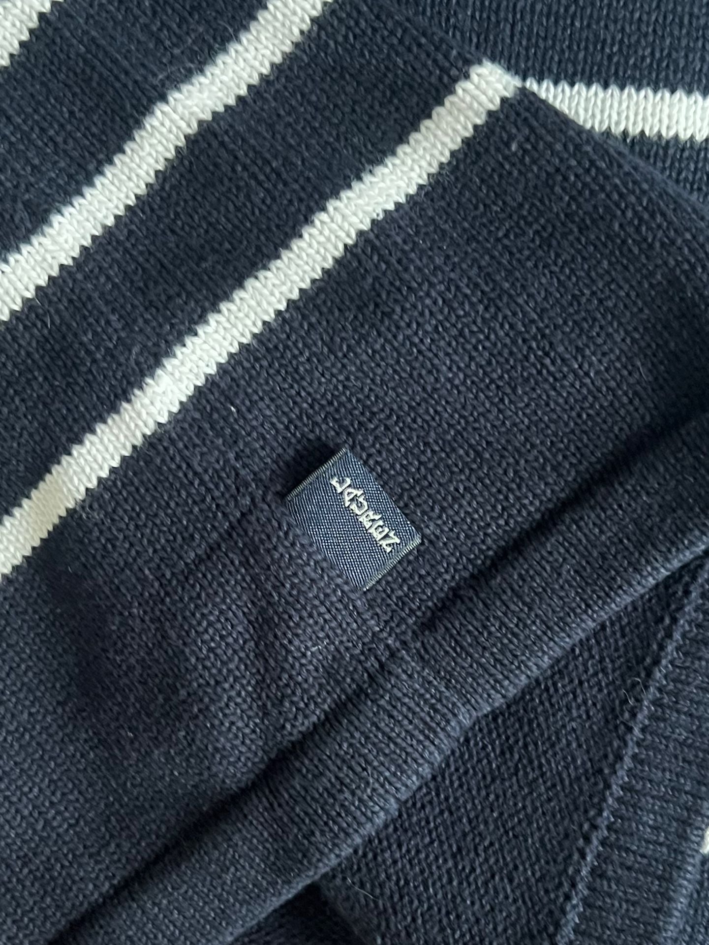 Lauren Ralph Lauren Navy White Stripe Cotton Boatneck Sweater M
 7
