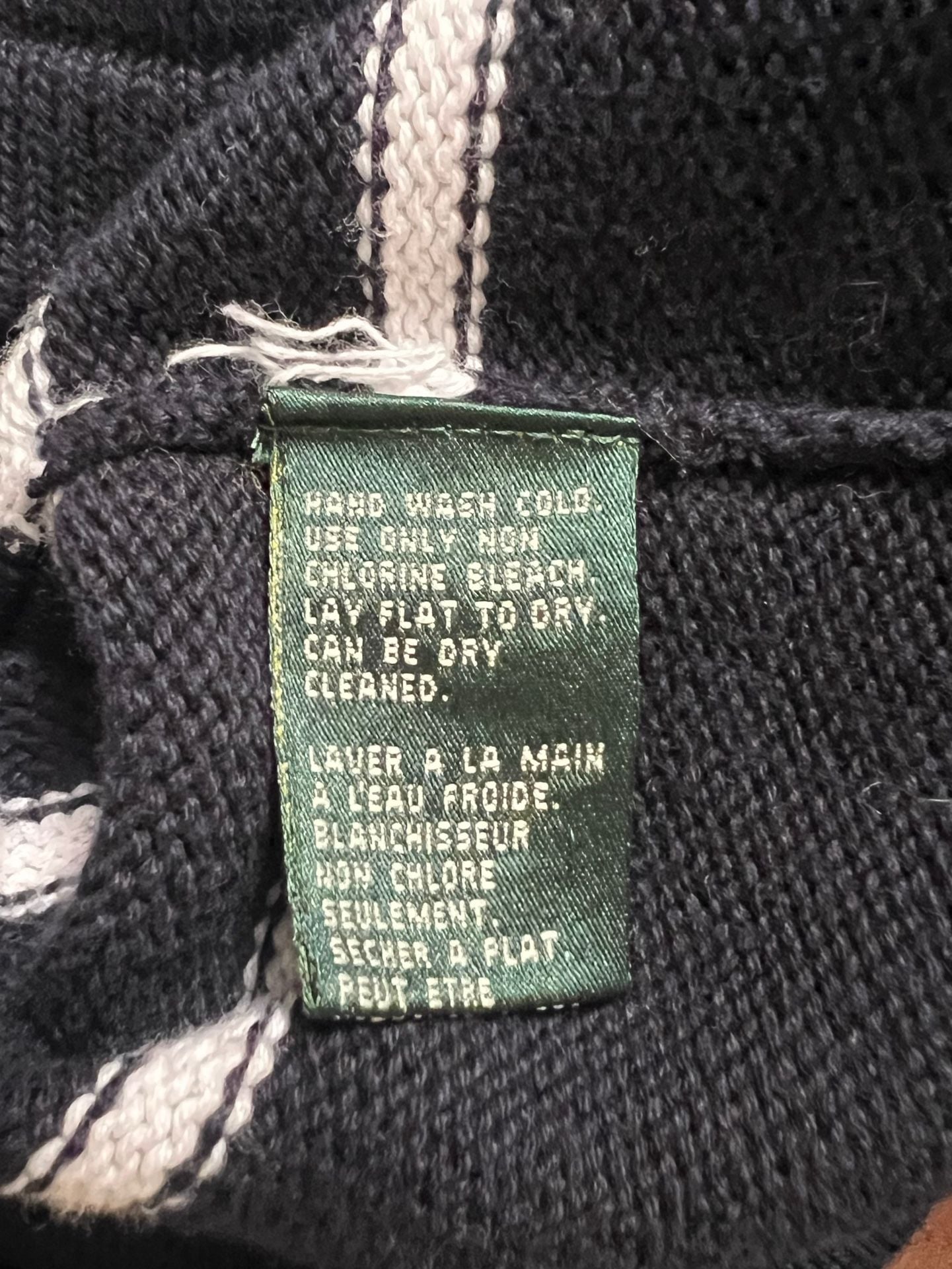 Lauren Ralph Lauren Navy White Stripe Cotton Boatneck Sweater M
 8