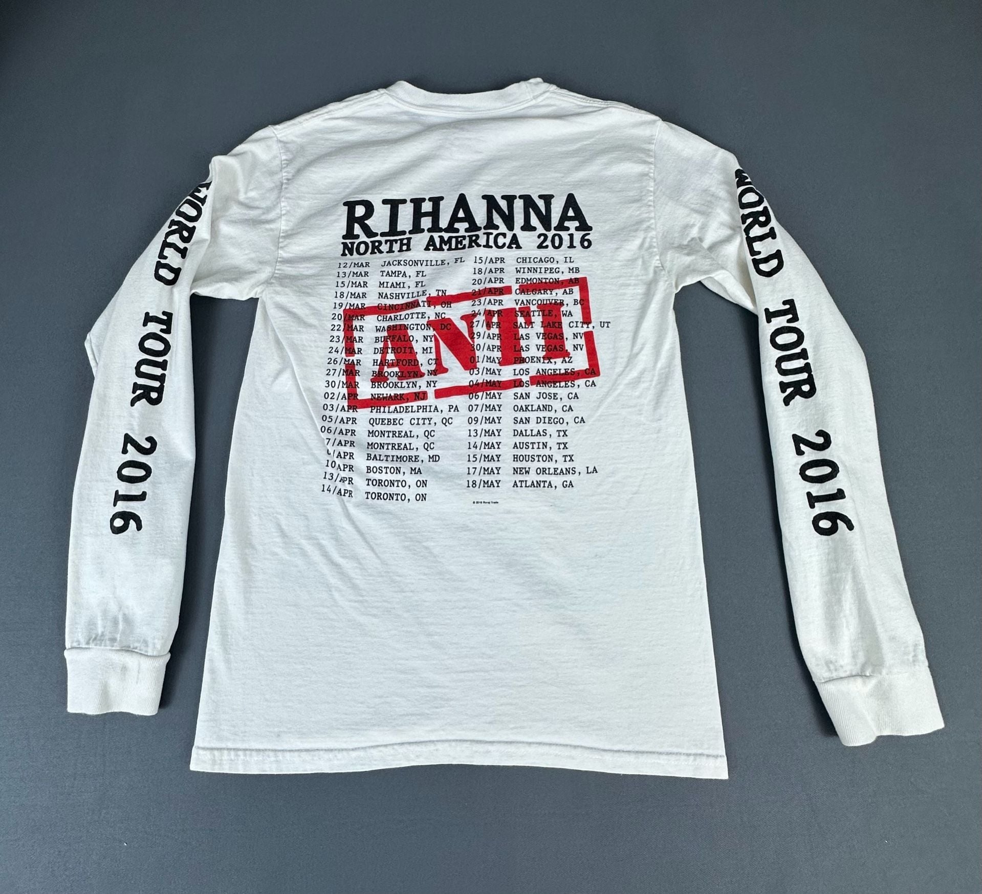 Rihanna Anti World Tour 2016 Long Sleeve White T-Shirt 4
