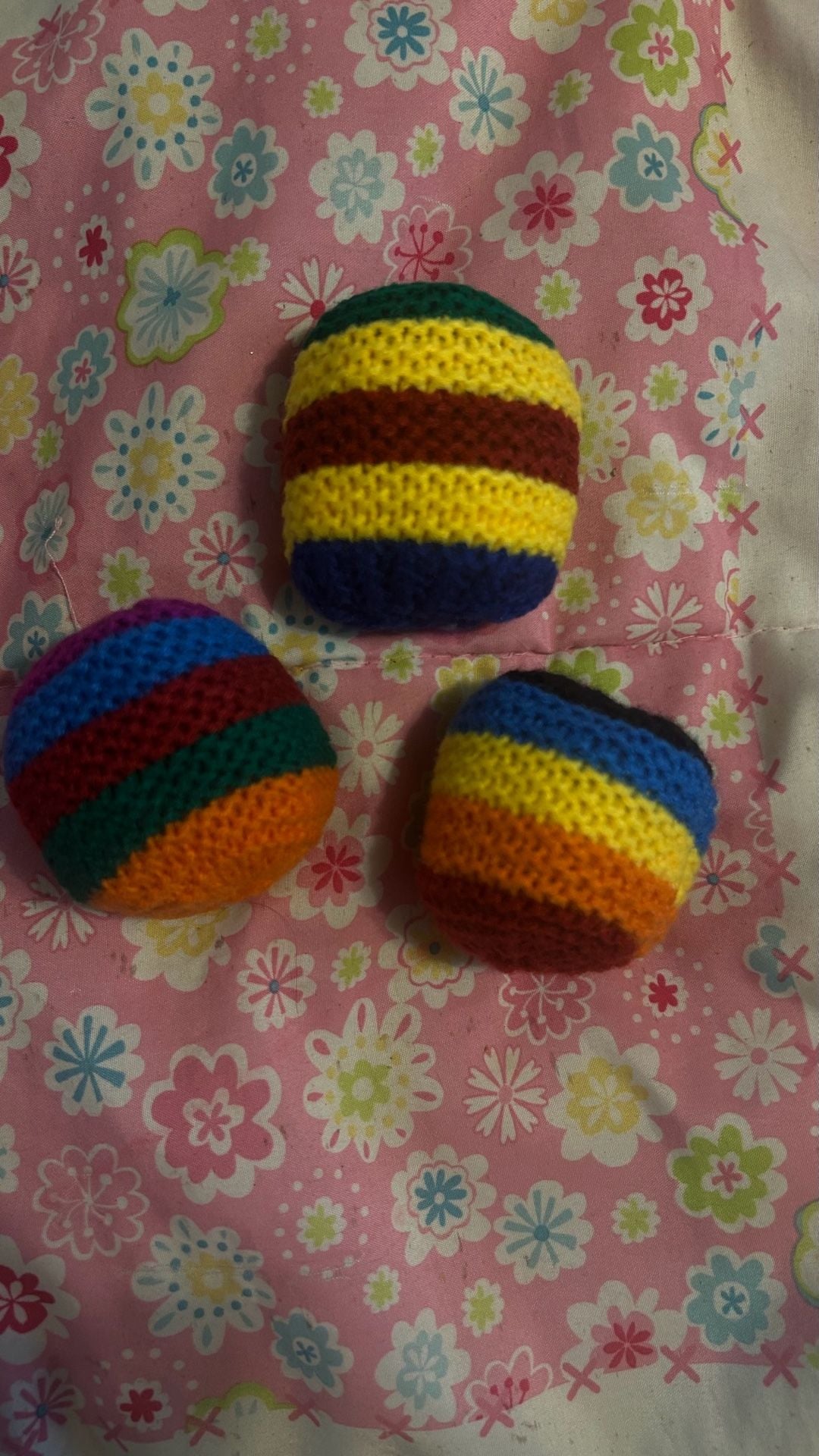 Handmade Crochet Hacky Sack Footbag Balls Colorful Juggling Kick Balls Set 1