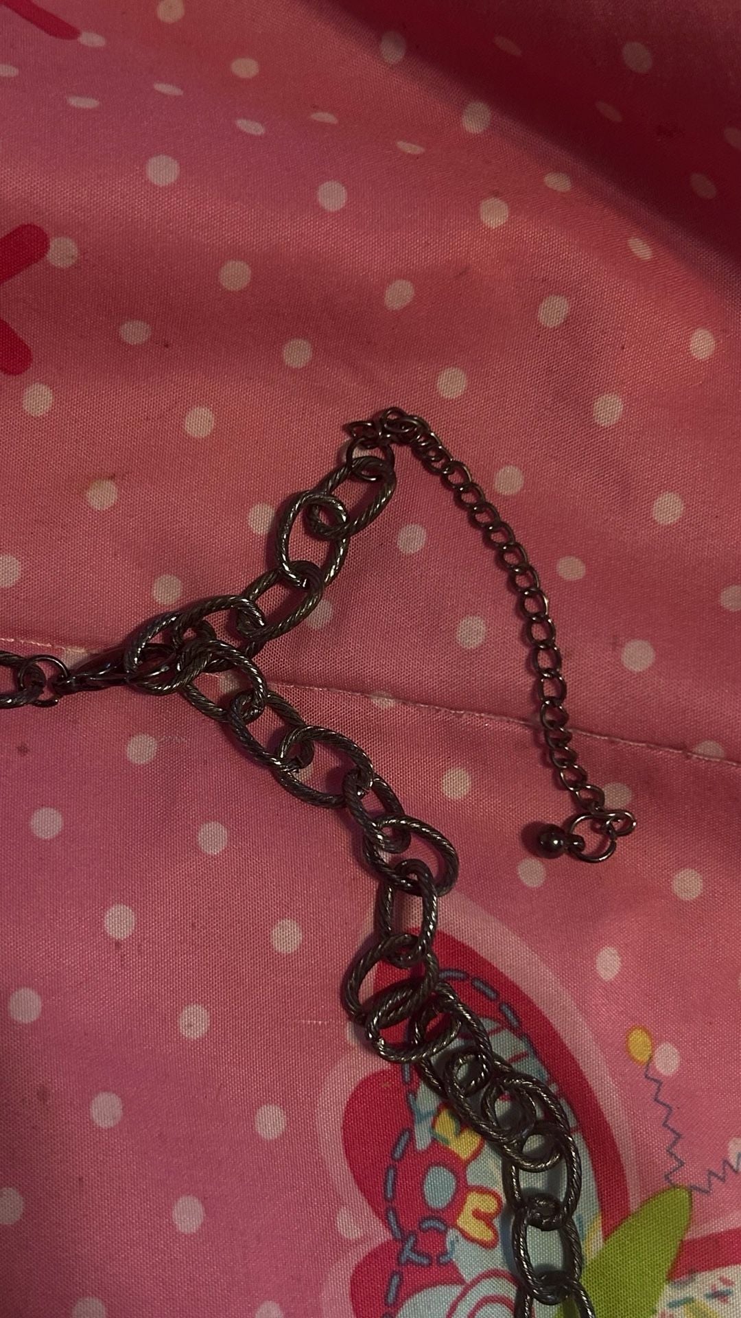 Chico's Bronze and Silver Tone Chain Link and Beaded Long Necklace 6