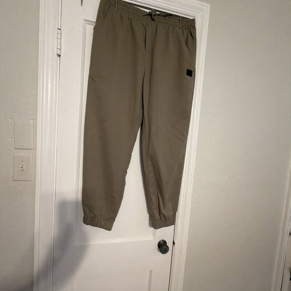 Manfinity Homme Men's Jogger Pants With Patch Pockets And Elastic Cuffs Khaki