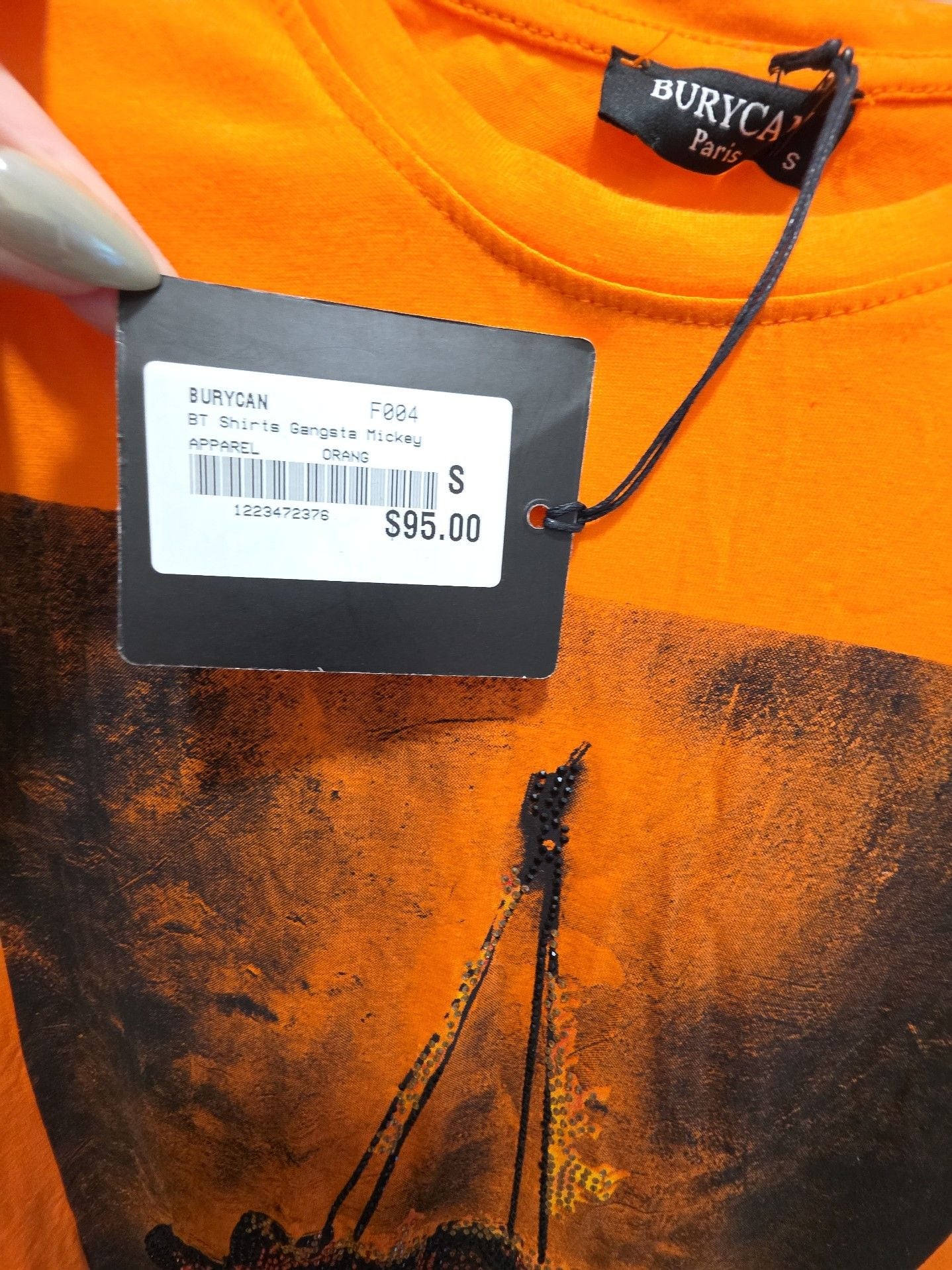 Burycan Sport Orange Graphic Print Boxing Gloves T-Shirt with Tags 4