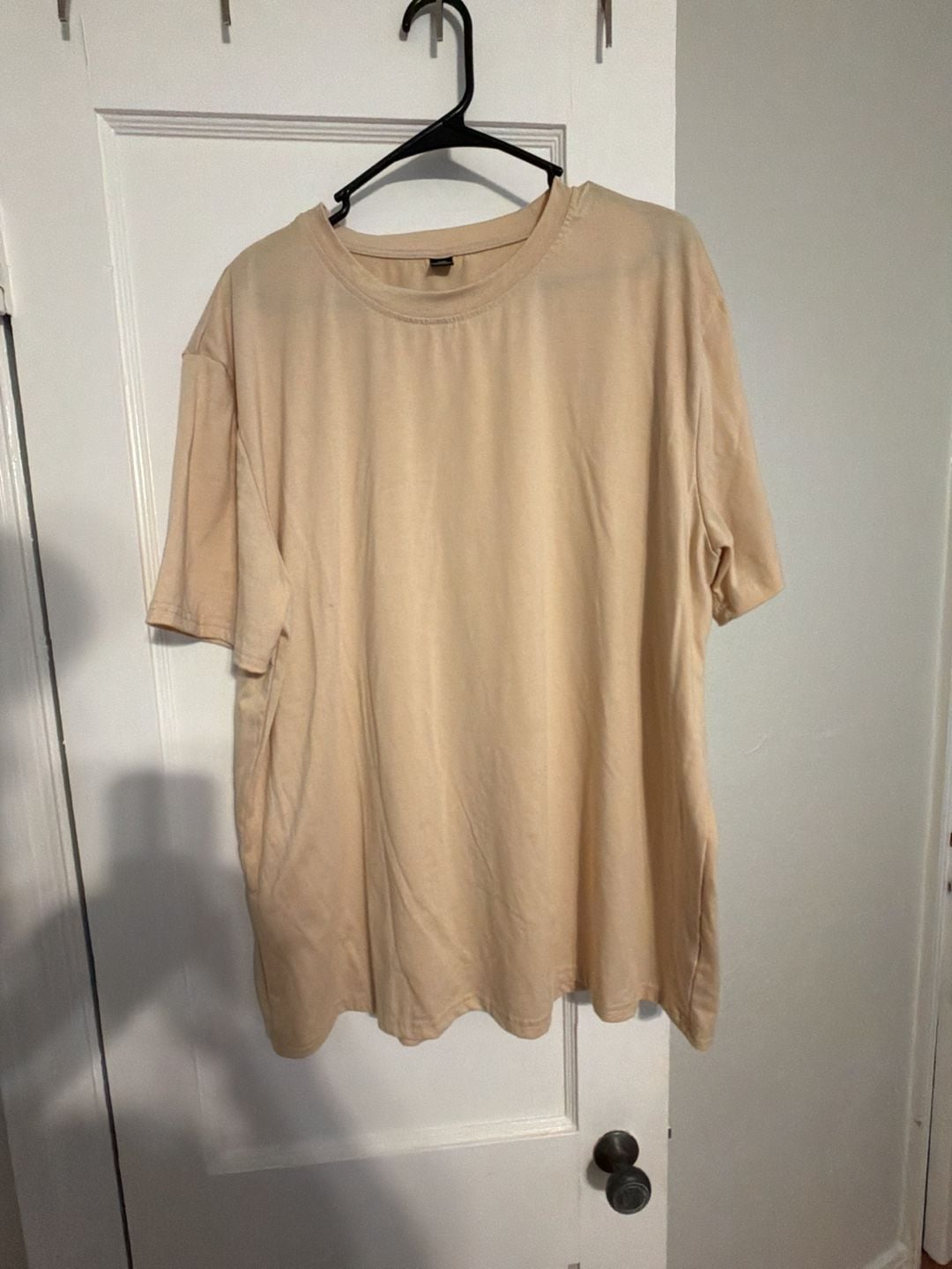Mens Beige Oversized Short Sleeve T-Shirt 2