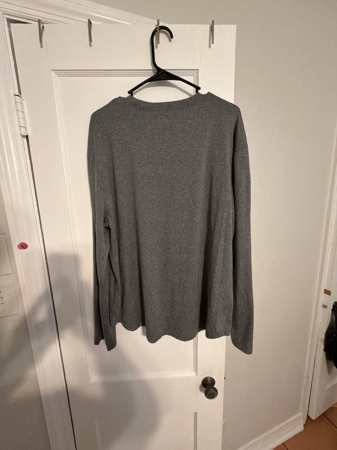 Mens Gray Long Sleeve Crew Neck Shirt XXL 4