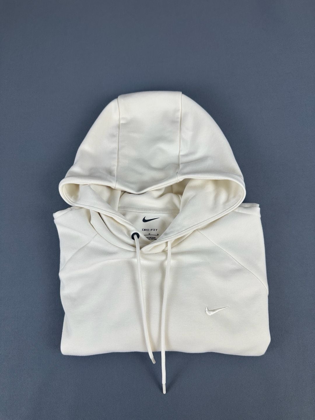 Nike Dri-Fit Mini Swoosh Cream Pullover Hoodie Men's Size Medium 2