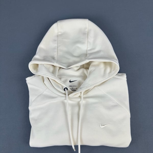 Nike Dri-Fit Mini Swoosh Cream Pullover Hoodie Men's Size Medium