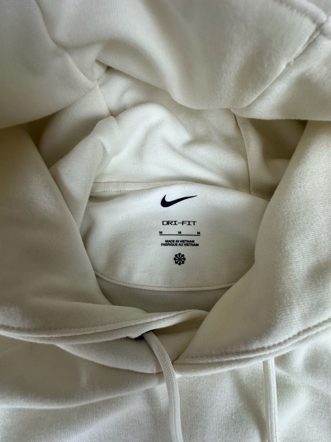 Nike Dri-Fit Mini Swoosh Cream Pullover Hoodie Men's Size Medium 7
