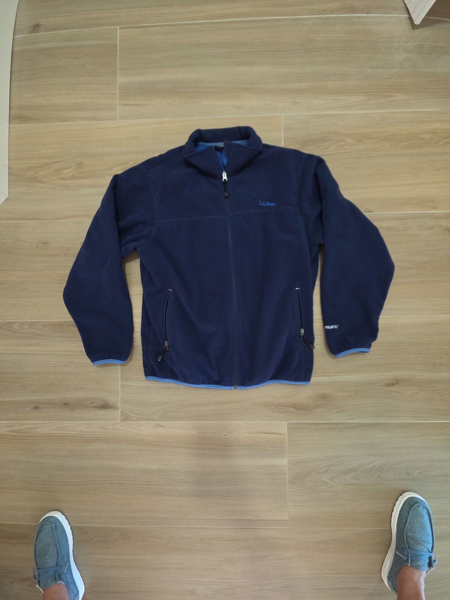 L.L. Bean Men's Blue Full Zip Polartec Fleece Jacket Medium 2