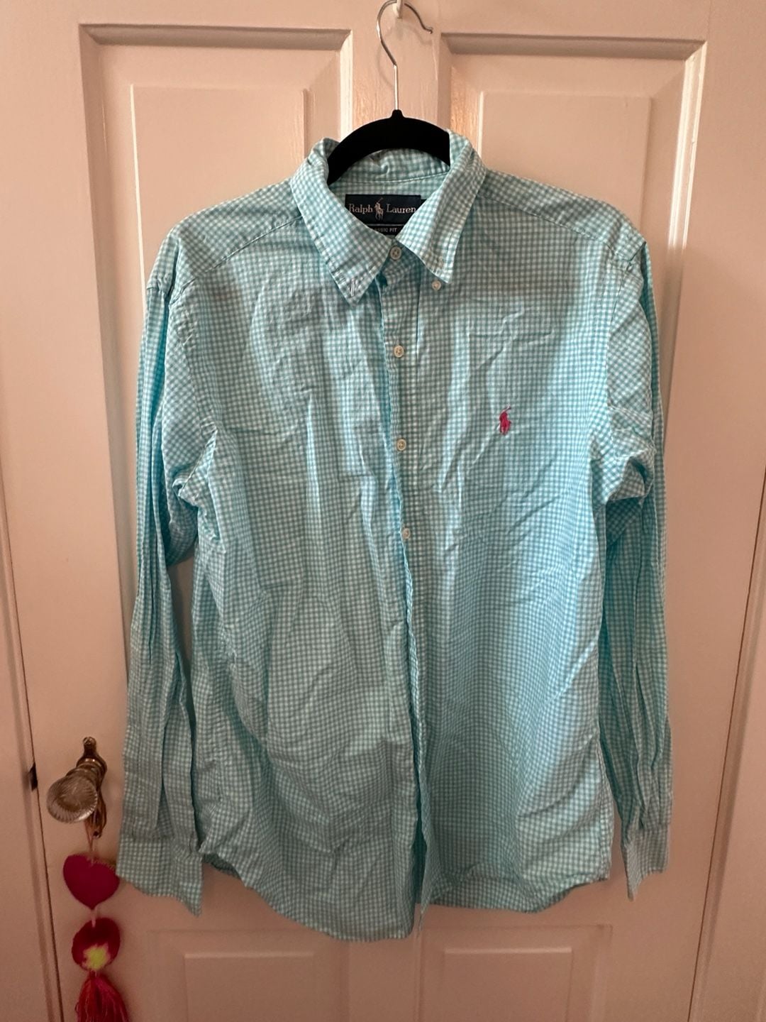 Ralph Lauren Men’s Teal Blue Gingham Button Down 2