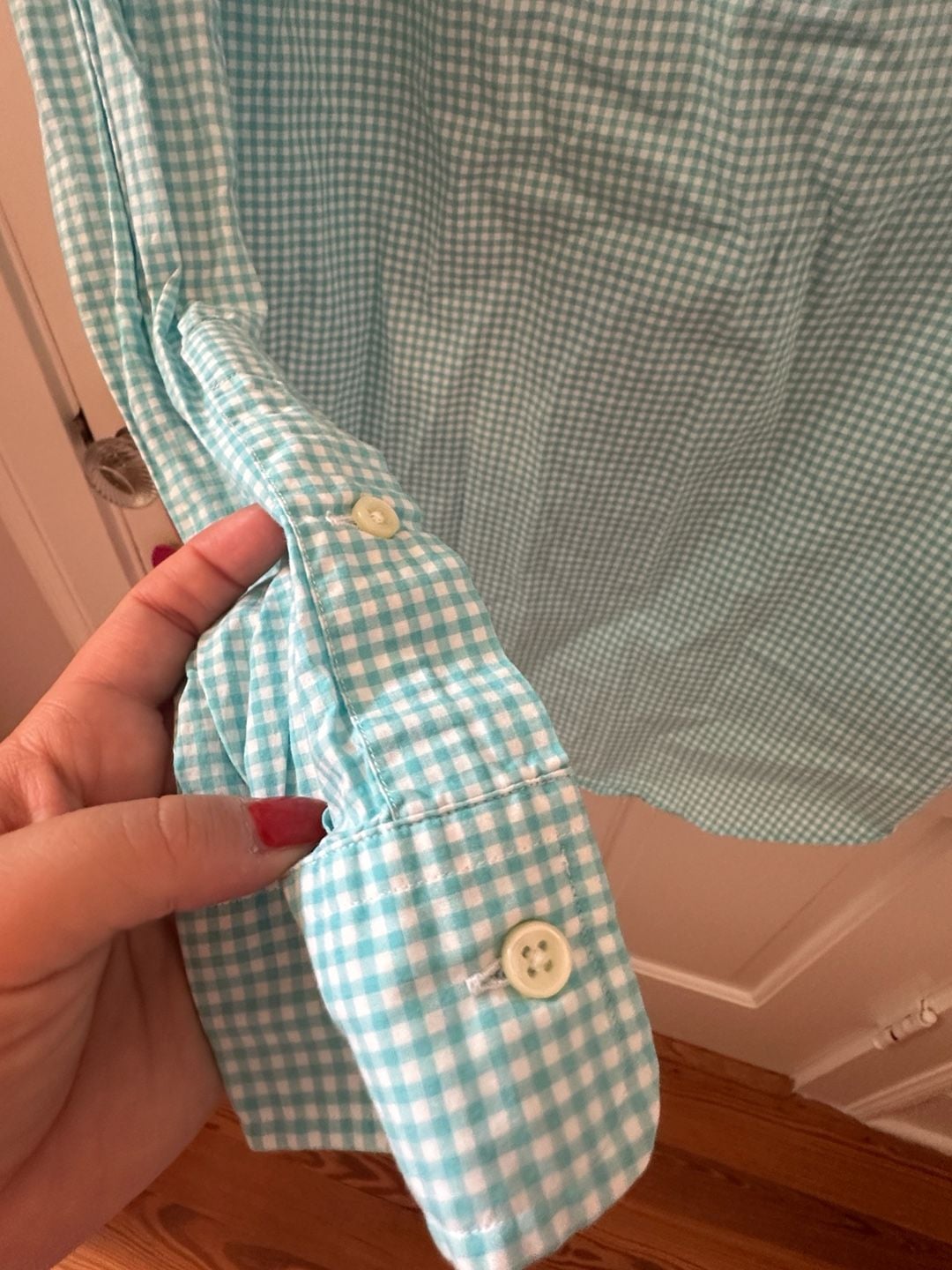 Ralph Lauren Men’s Teal Blue Gingham Button Down 7