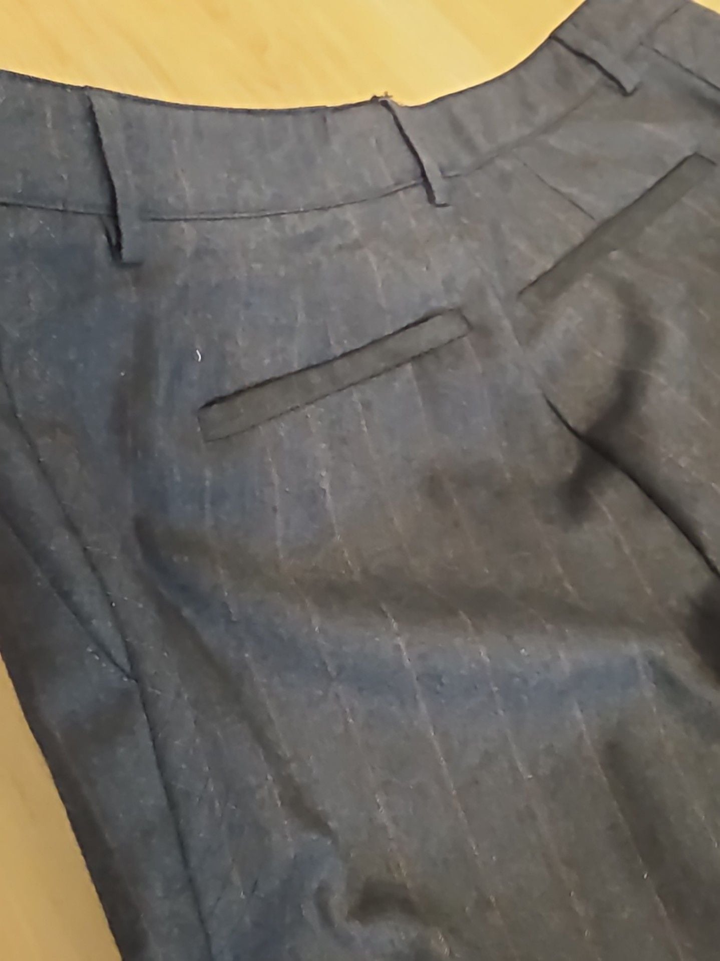 Chanel Pinstripe Wool Cashmere Dress Pants Trousers 8
