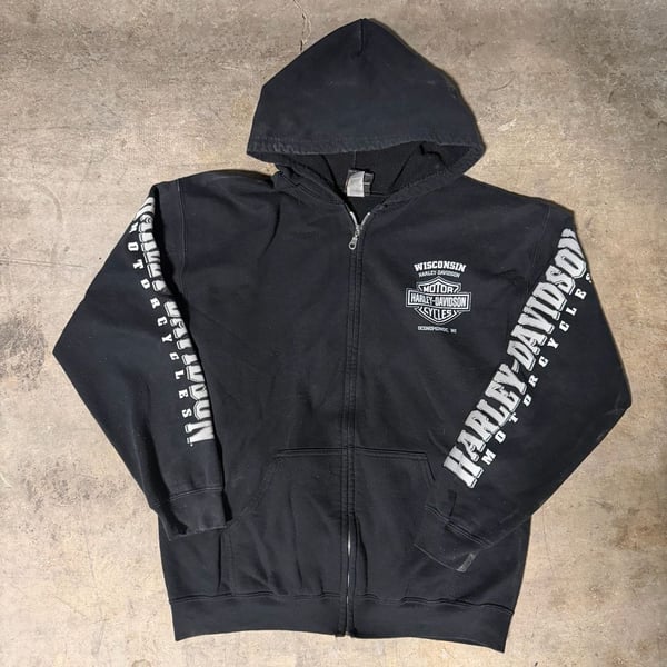 Harley-Davidson Wisconsin Oconomowoc Black Full-Zip Hooded Sweatshirt