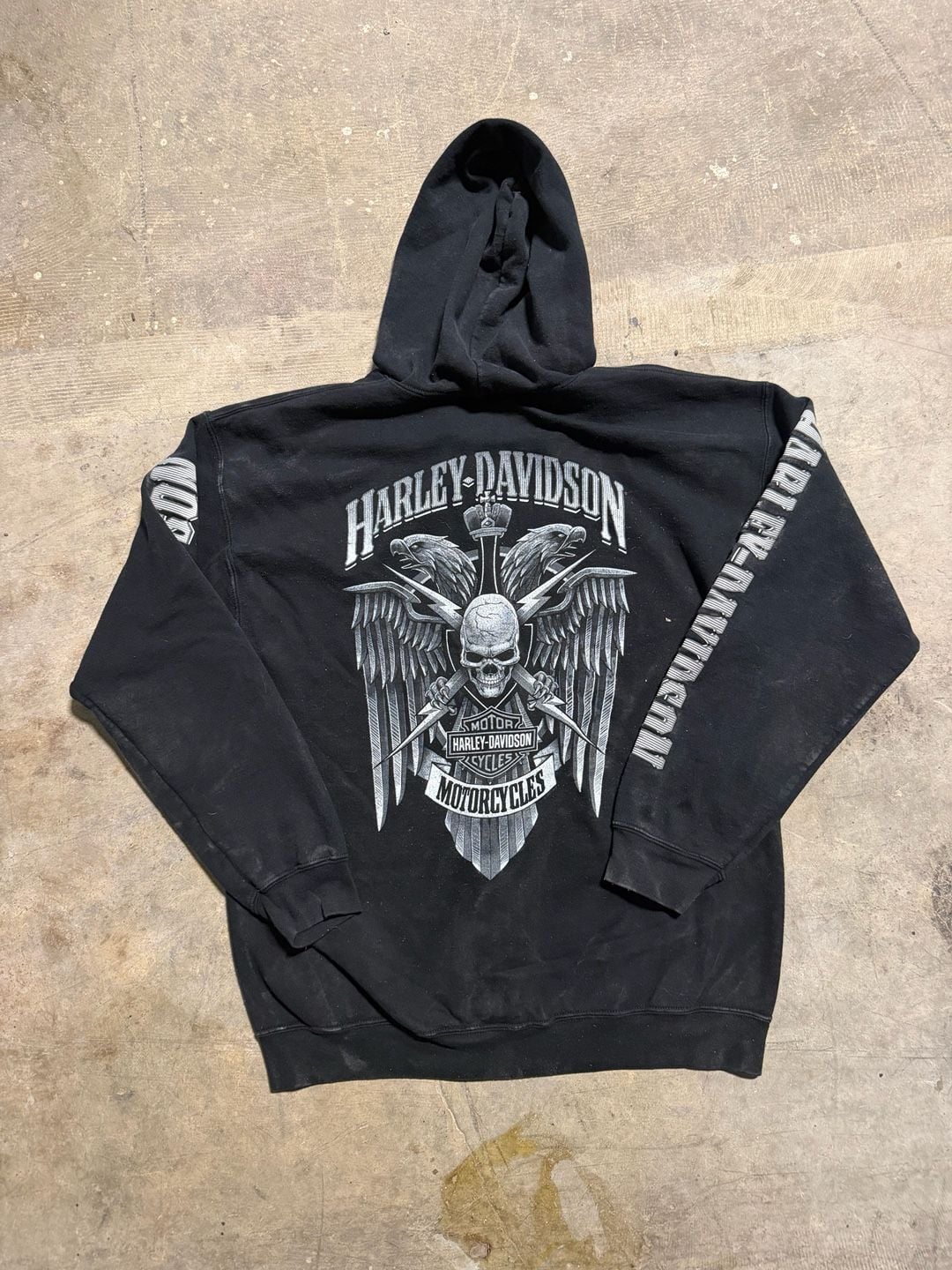 Harley-Davidson Wisconsin Oconomowoc Black Full-Zip Hooded Sweatshirt 4