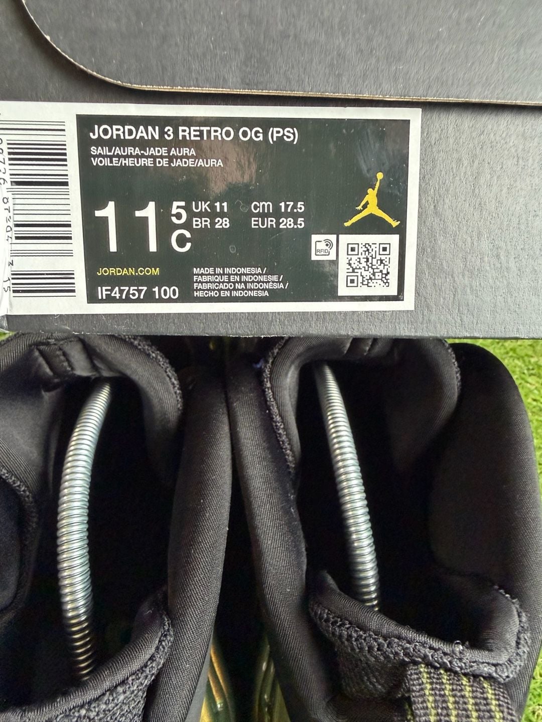Jordan 3 Retro OG PS Sail Pre-School Sneakers IF4757-100 Size 11.5C 7