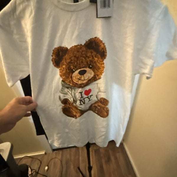 Grayson Threads I Love NY Teddy Bear Graphic T-Shirt White Size S NWT