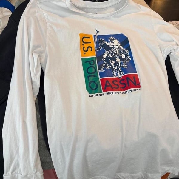 U.S. Polo Assn. Long Sleeve Graphic T-Shirt White Youth XL 14-16