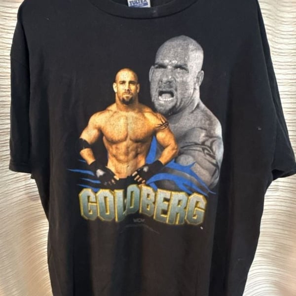 Vintage 1998 WCW Bill Goldberg Black Graphic T-Shirt