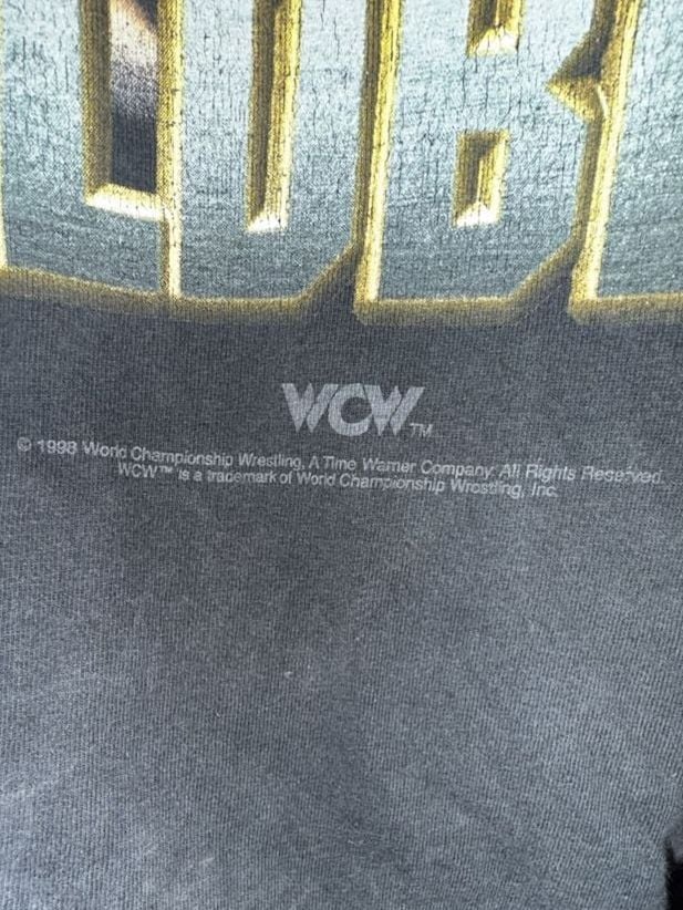 Vintage 1998 WCW Bill Goldberg Black Graphic T-Shirt 4