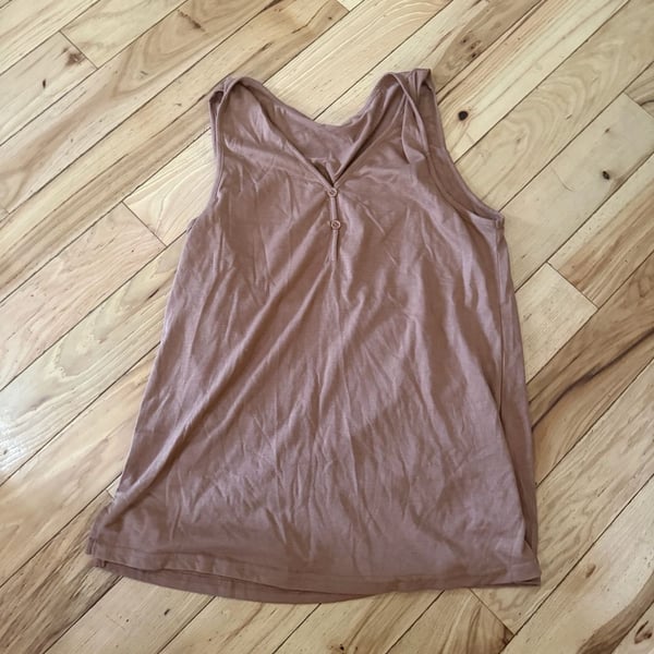 Unbranded Brown V-Neck Button Tank Top Medium