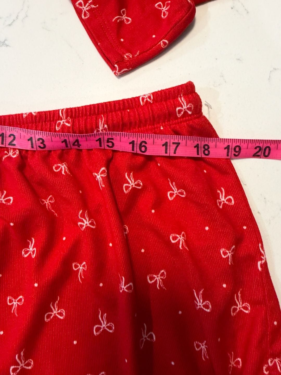 Colsie Red and White Bow Print Long Sleeve Pajama Set XL Womens 6