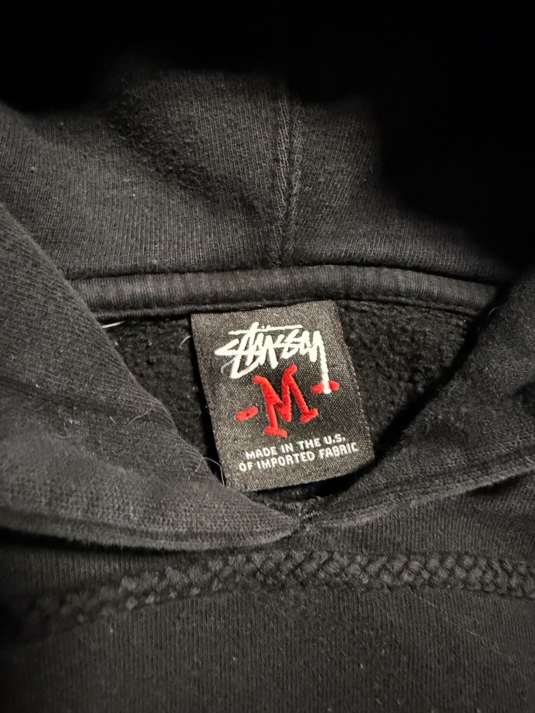 Stussy Big Logo Graphic Pullover Hoodie Black Size M 4