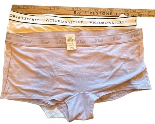 Victoria's Secret PINK Logo Cotton Boyshort Panty Lot Size XL 1