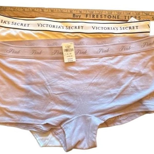 Victoria's Secret PINK Logo Cotton Boyshort Panty Lot Size XL