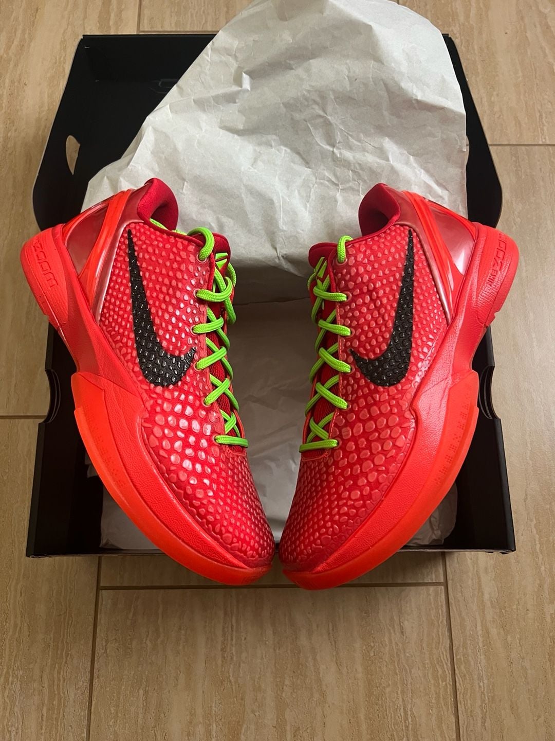 Nike Zoom Kobe 6 Protro Reverse Grinch Basketball Shoes Size 8.5 5