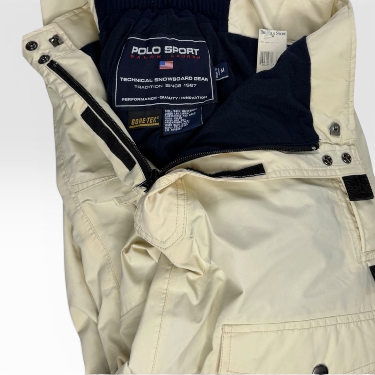 Vintage 90s Baggy Snowboard Pants Polo Sport RLX Cream Cargo Size M 2