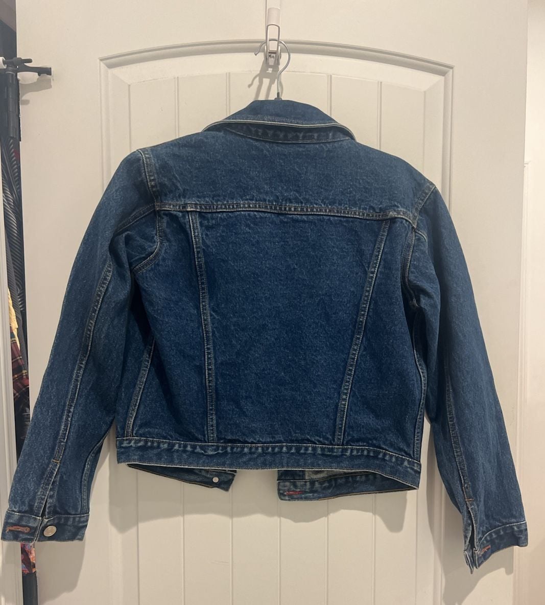 Blue Asphalt Dark Wash Denim Trucker Jacket Size S 8