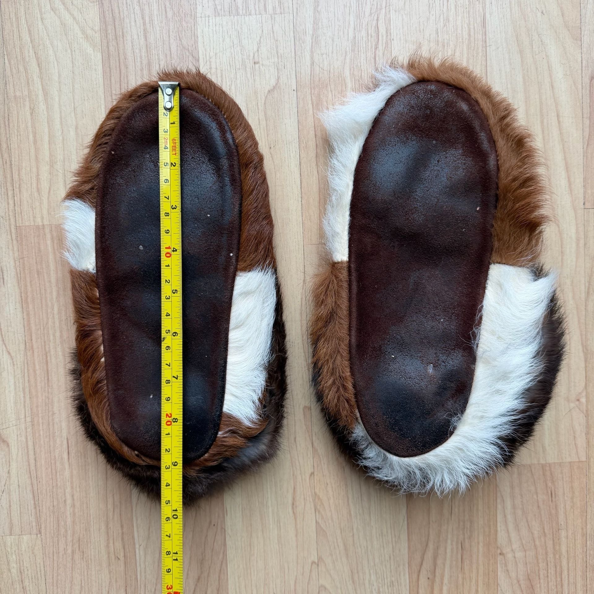 Vintage Native Handmade Fur Hair and Leather Moccasin Slippers 7- 7.5 8