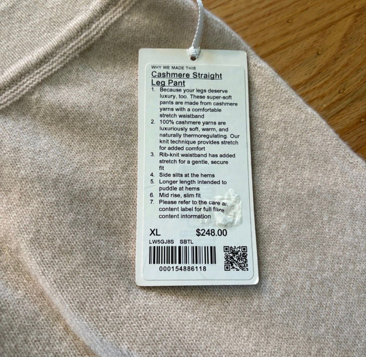 Lululemon Cashmere Straight Leg Pant 5