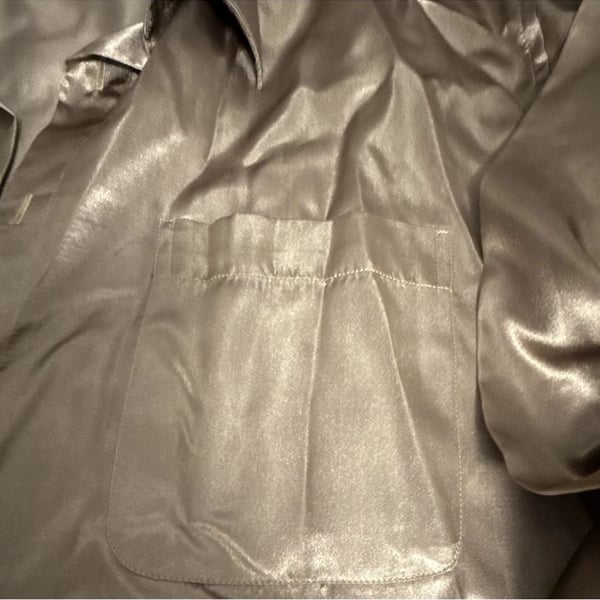 Gian Mario Metallic Satin Button-Up Shirt, Size XL