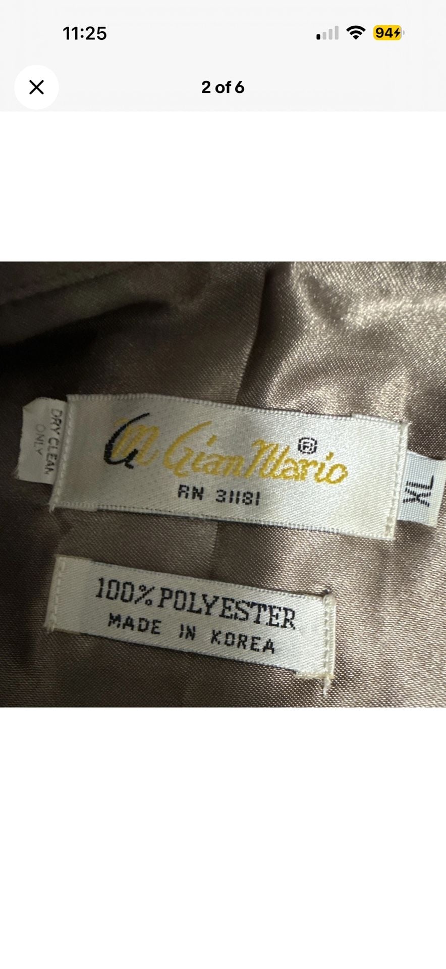 Gian Mario Metallic Satin Button-Up Shirt, Size XL 5
