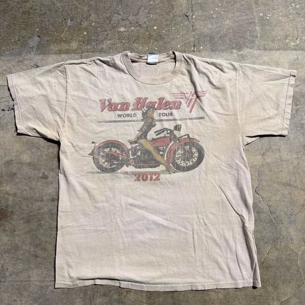 Van Halen 2012 World Tour Pinup Motorcycle Graphic T-Shirt XL
