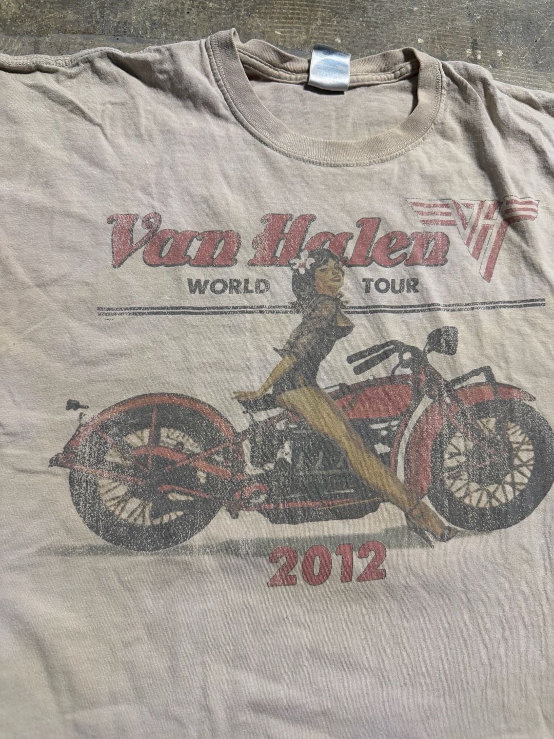 Van Halen 2012 World Tour Pinup Motorcycle Graphic T-Shirt XL 3